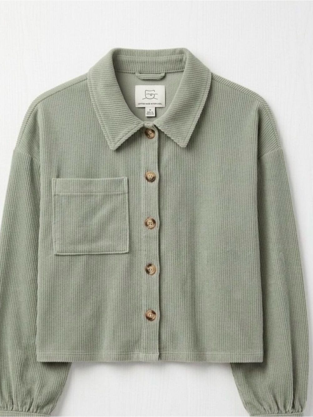 Madewell Corduroy Collar Button Down Long Sleeve Top